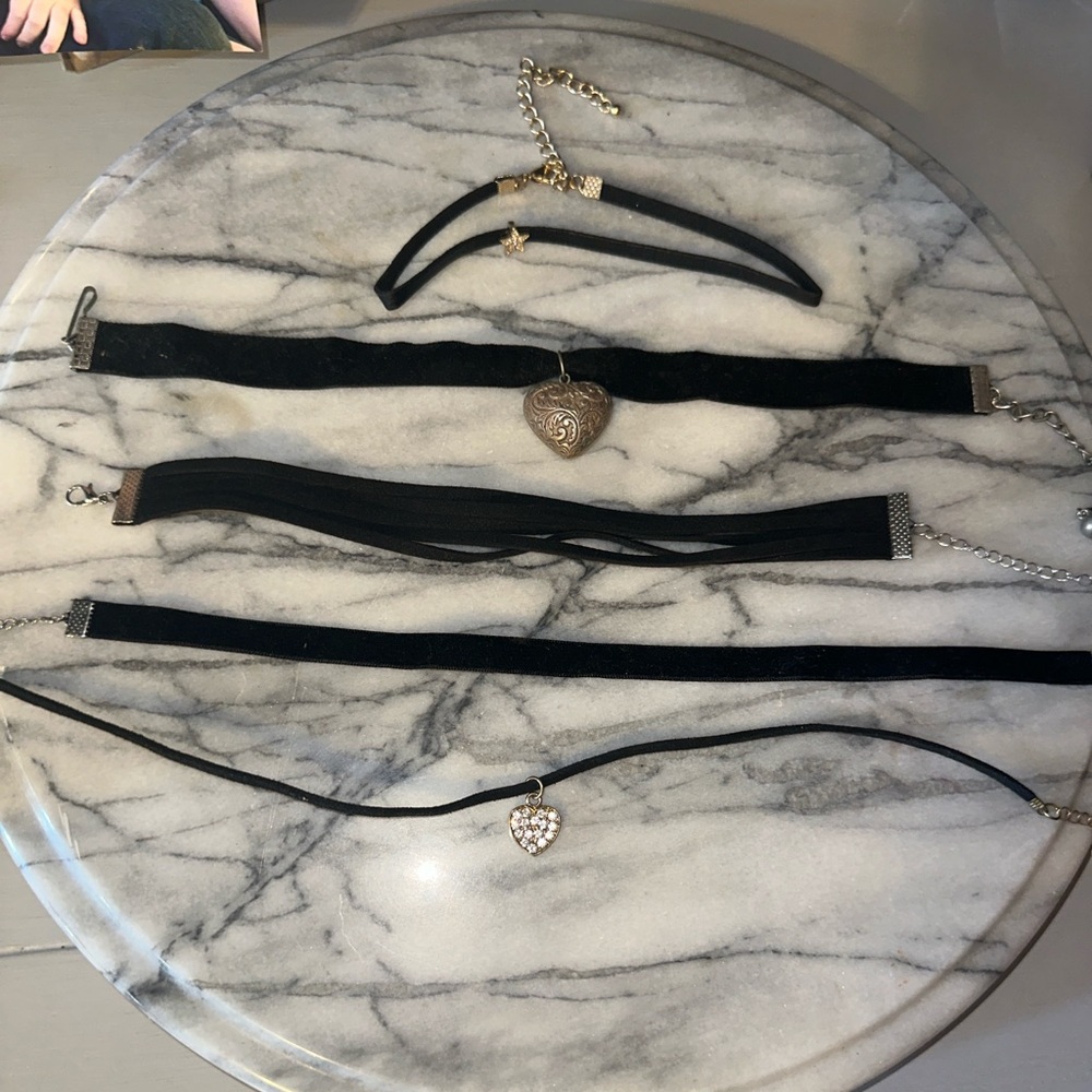 Black Choker Necklace Lot